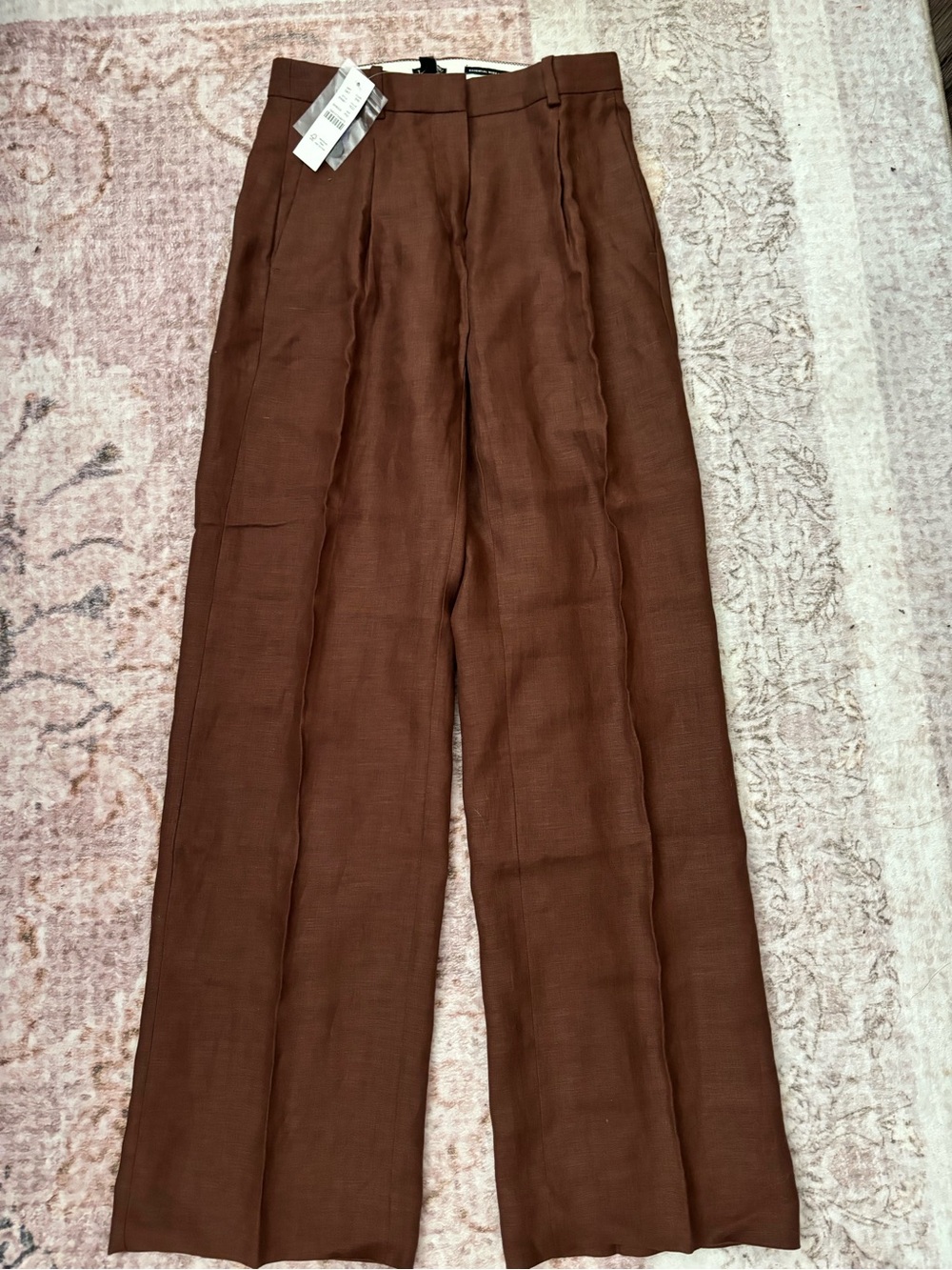 J. Crew Essential Wide-Leg Linen Pants in Brown
